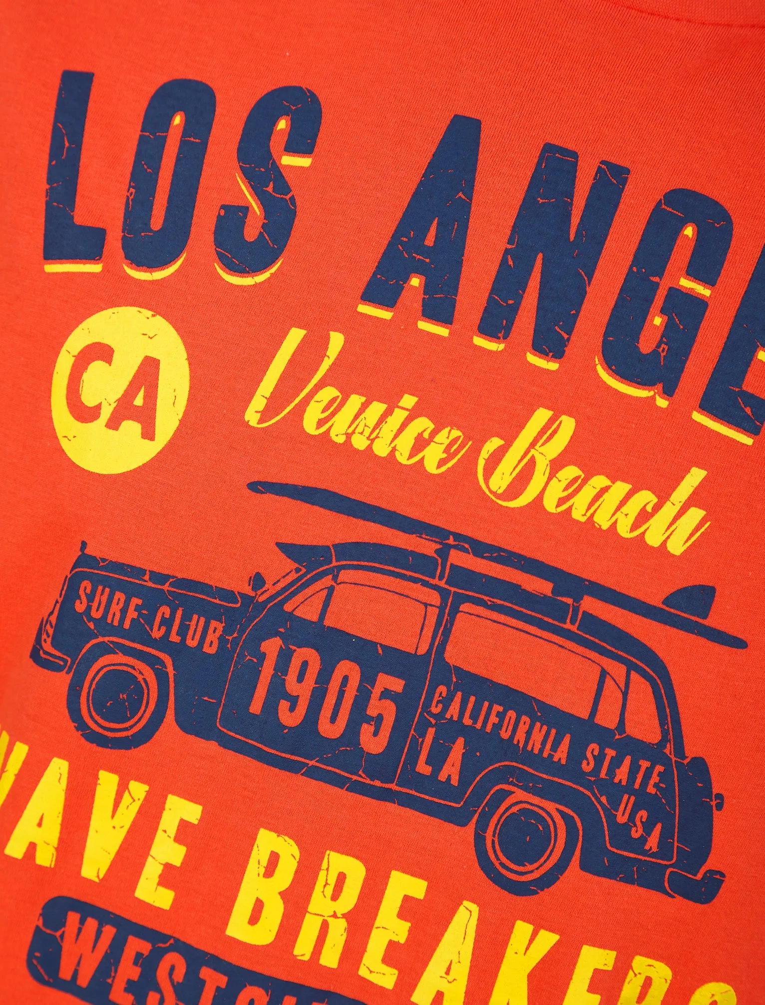 Wave Breakers Motif Cotton Jersey T-Shirt in Hot Coral - South Shore sold by Tokyo Laundry product image thumbnail 3