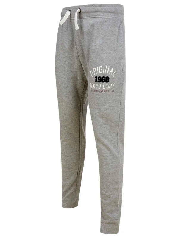 OG Tokyo Brushback Fleece Cuffed Joggers in Mid Grey Marl - Tokyo Laundry sold by Tokyo Laundry