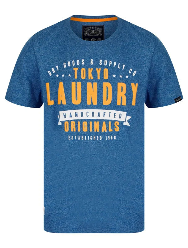 Imperium Motif Cotton Jersey Grindle T-Shirt in Light Blue - Tokyo Laundry sold by Tokyo Laundry
