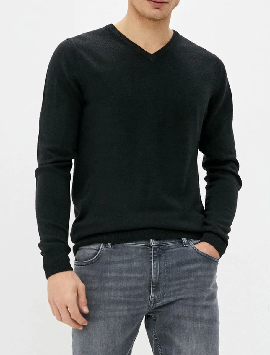 Kasso Soft V Neck Jumper In Black - Kensington Eastside sold by Tokyo Laundry