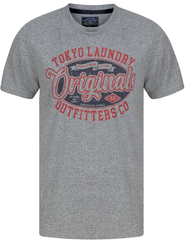 Oval Motif Cotton Jersey Grindle T-Shirt In Light Grey - Tokyo Laundry sold by Tokyo Laundry