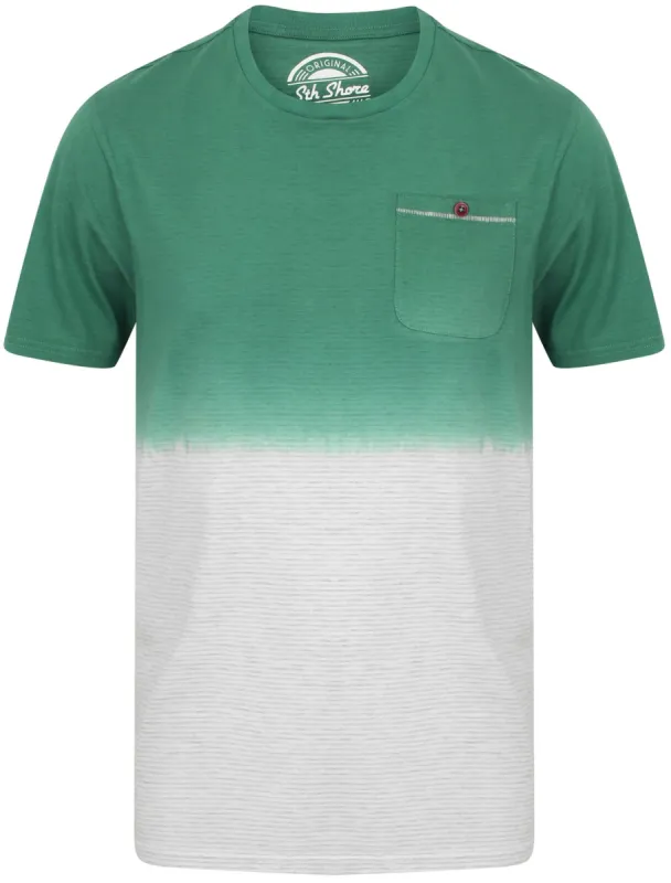 Dipper Cotton Jersey Dip Dye T-Shirt In Mallard Green - South Shore sold by Tokyo Laundry