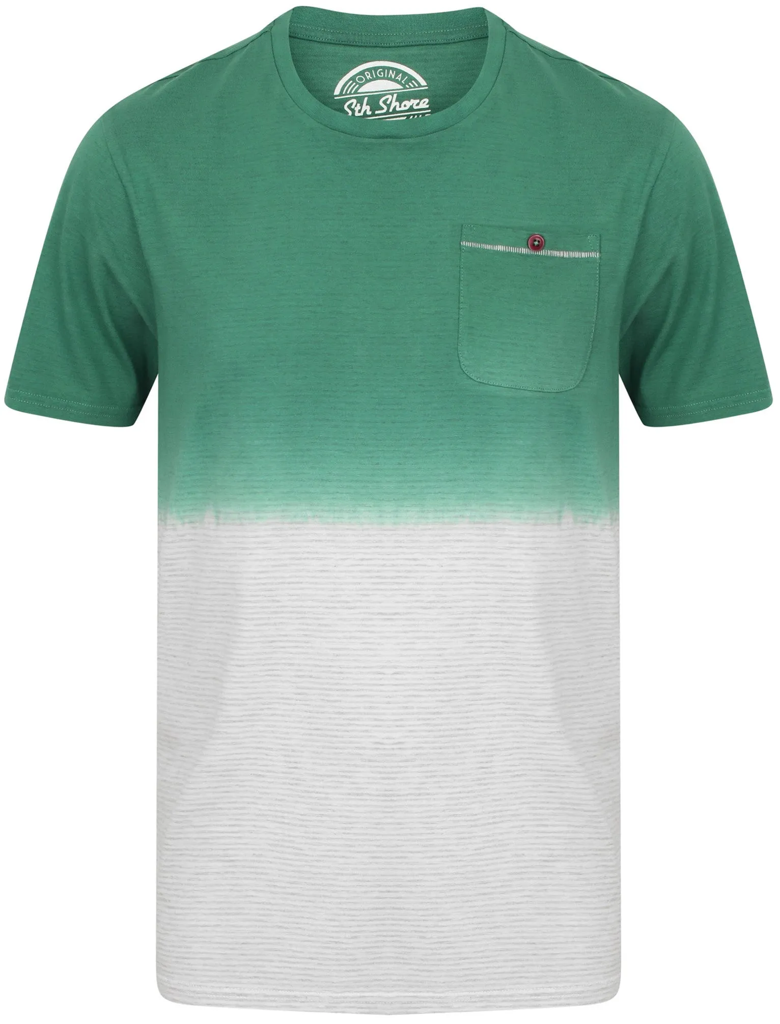 Dipper Cotton Jersey Dip Dye T-Shirt In Mallard Green - South Shore sold by Tokyo Laundry