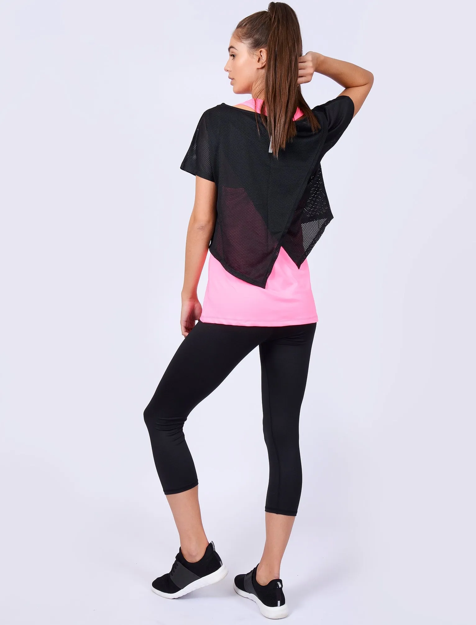 Pendra 2 in 1 Mesh Layer Sports Top in Black - Tokyo Laundry Active sold by Tokyo Laundry product image thumbnail 2