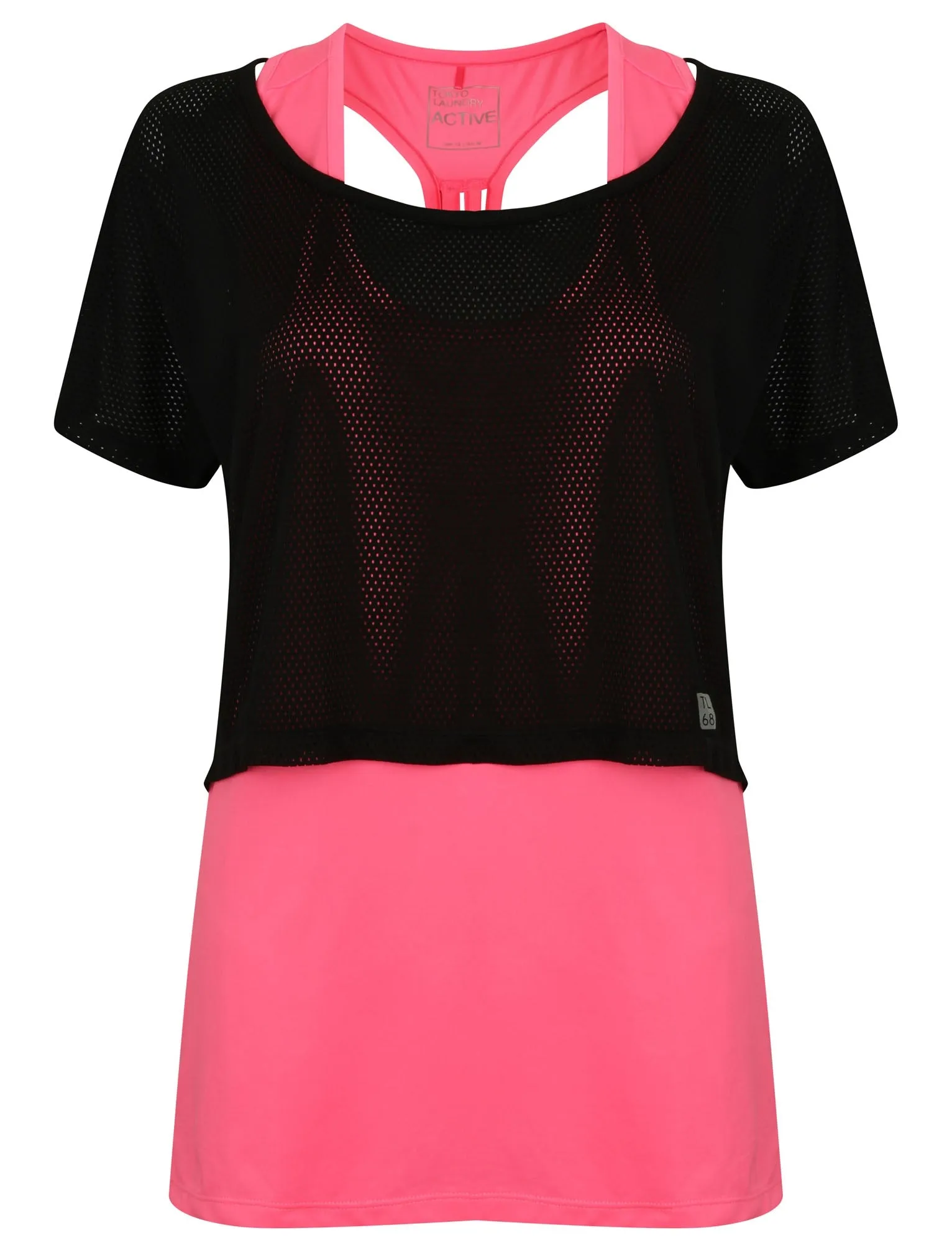Pendra 2 in 1 Mesh Layer Sports Top in Black - Tokyo Laundry Active sold by Tokyo Laundry product image thumbnail 3