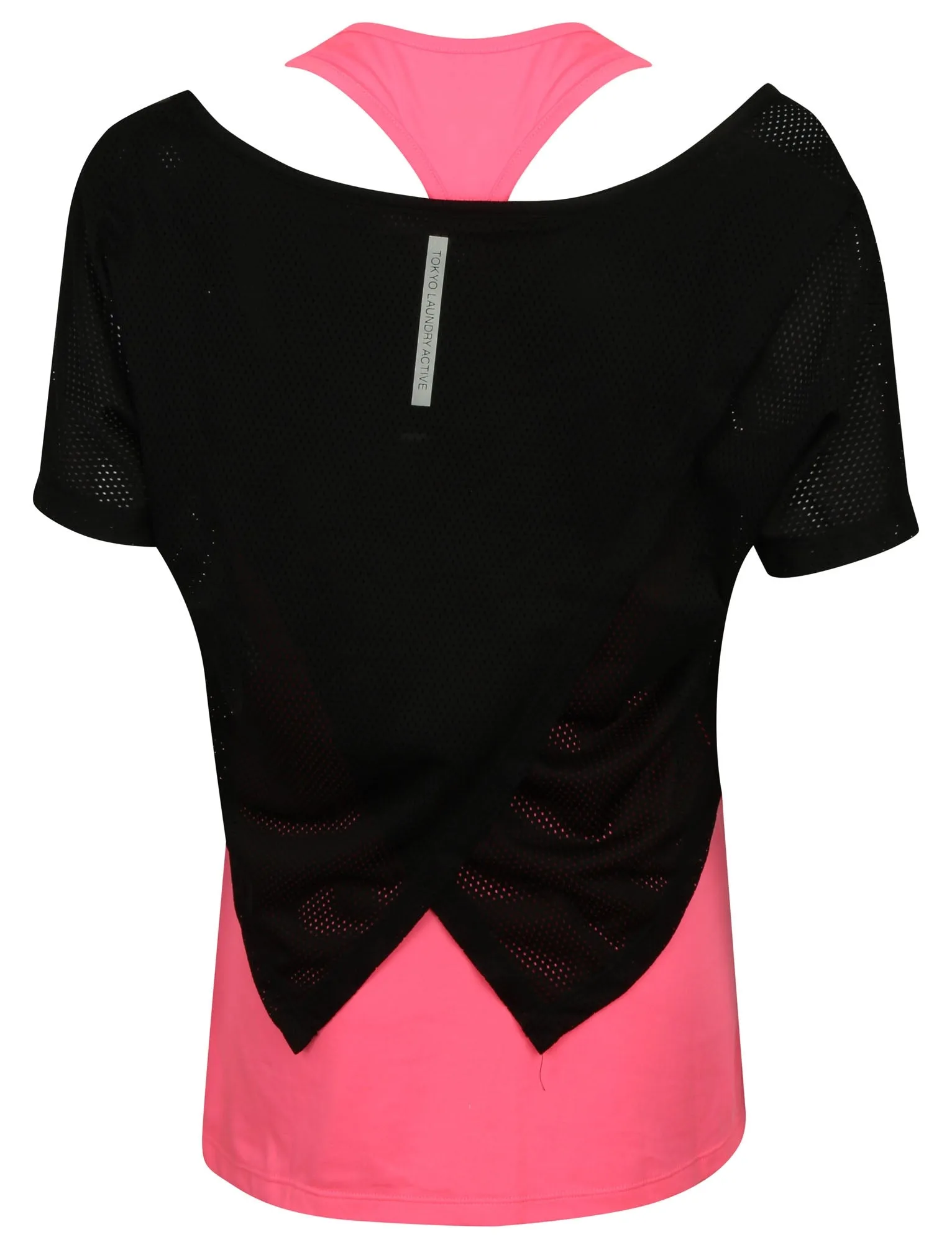 Pendra 2 in 1 Mesh Layer Sports Top in Black - Tokyo Laundry Active sold by Tokyo Laundry product image thumbnail 4