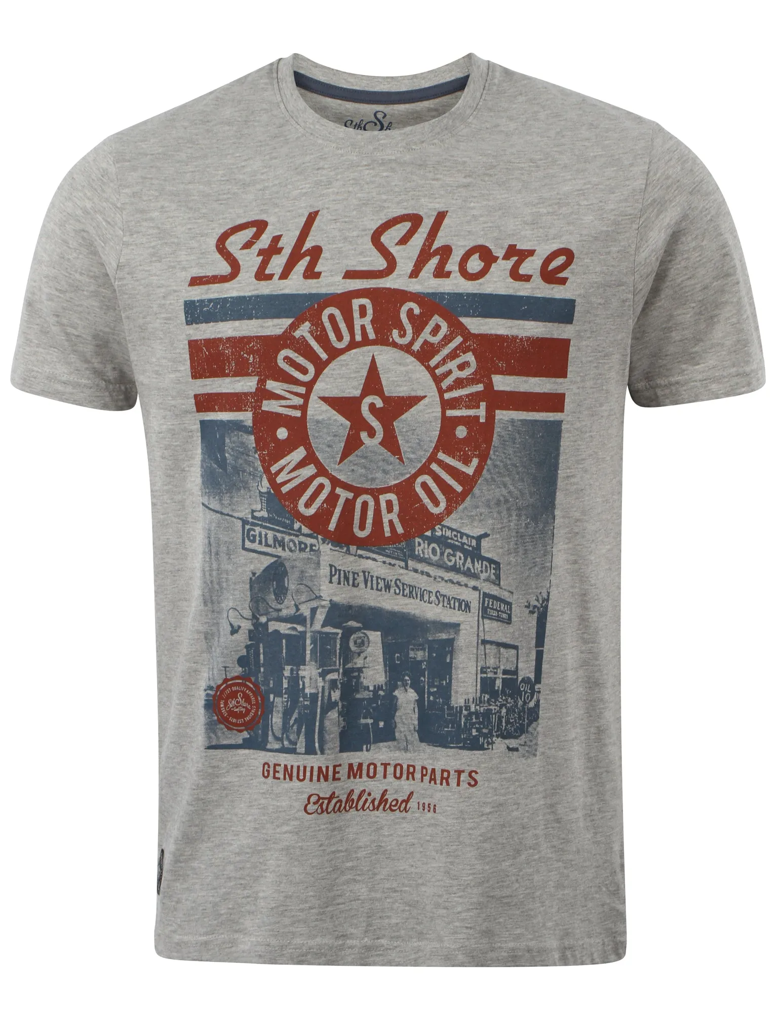 South Shore Motor Spirit grey t-shirt sold by Tokyo Laundry