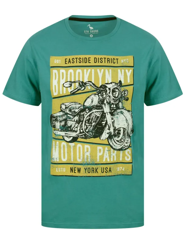 Eastside Motif Cotton Jersey T-Shirt in Teal - South Shore sold by Tokyo Laundry