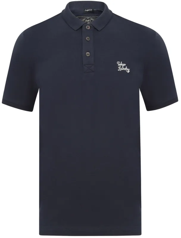 Marahau Signature Cotton Pique Polo Shirt In Iris Navy - Tokyo Laundry sold by Tokyo Laundry