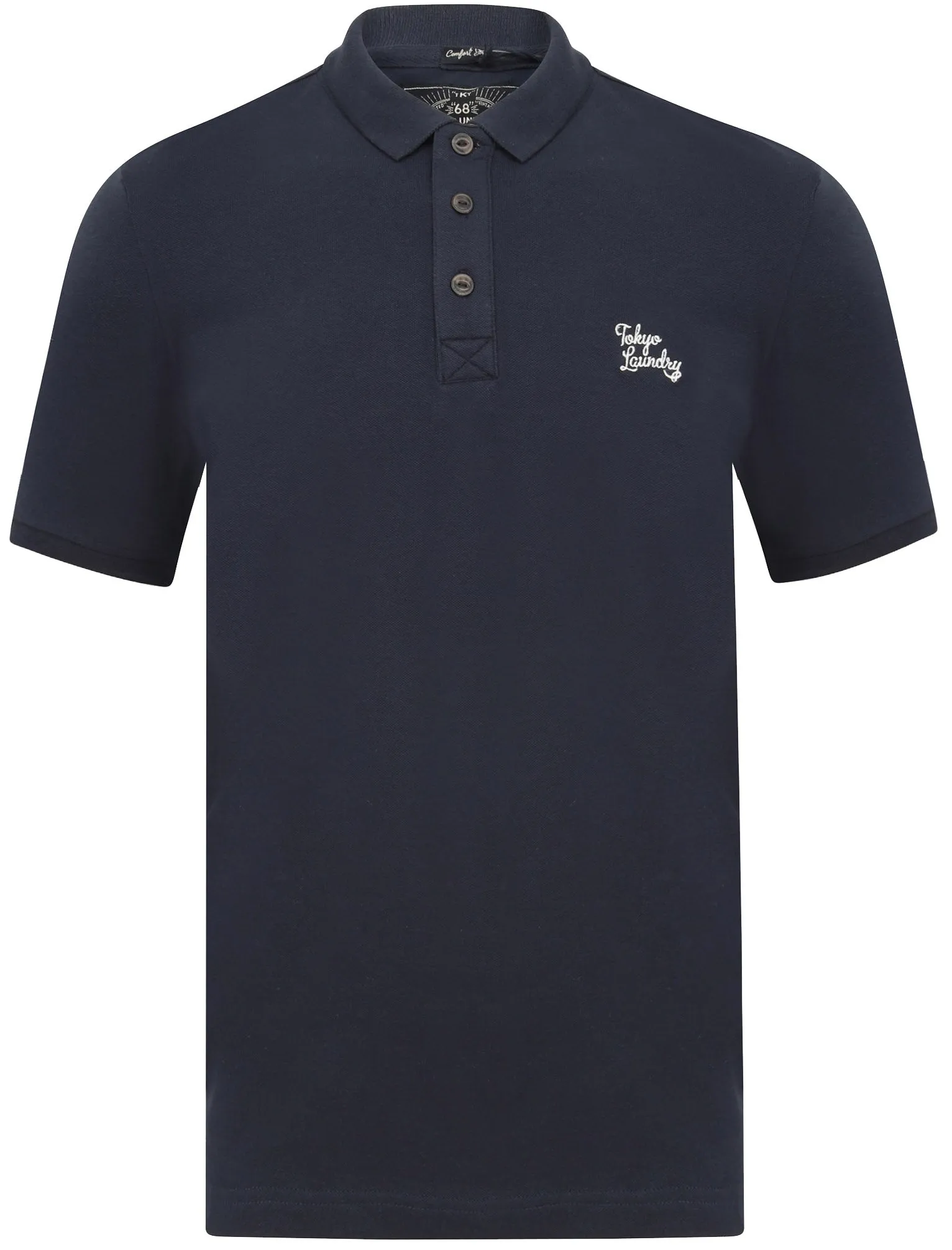 Marahau Signature Cotton Pique Polo Shirt In Iris Navy - Tokyo Laundry sold by Tokyo Laundry