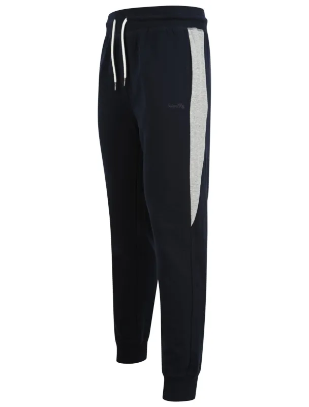 Diablo Pant Cuffed Joggers with Colour Block Side Panels In Sky Captain Navy - Tokyo Laundry sold by Tokyo Laundry