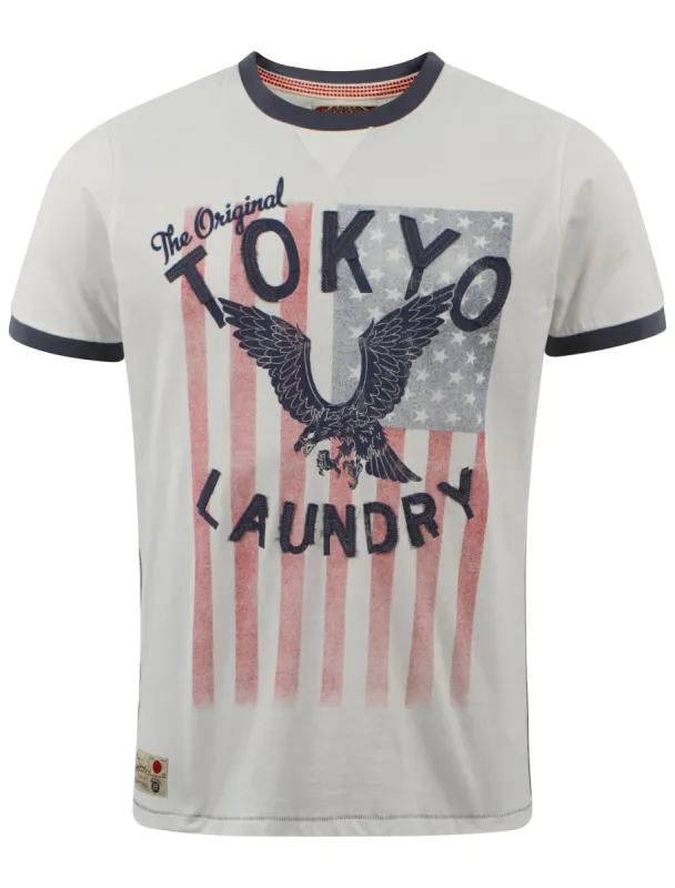 Port Vincent Cotton Ringer T-Shirt in Ivory - Tokyo Laundry sold by Tokyo Laundry