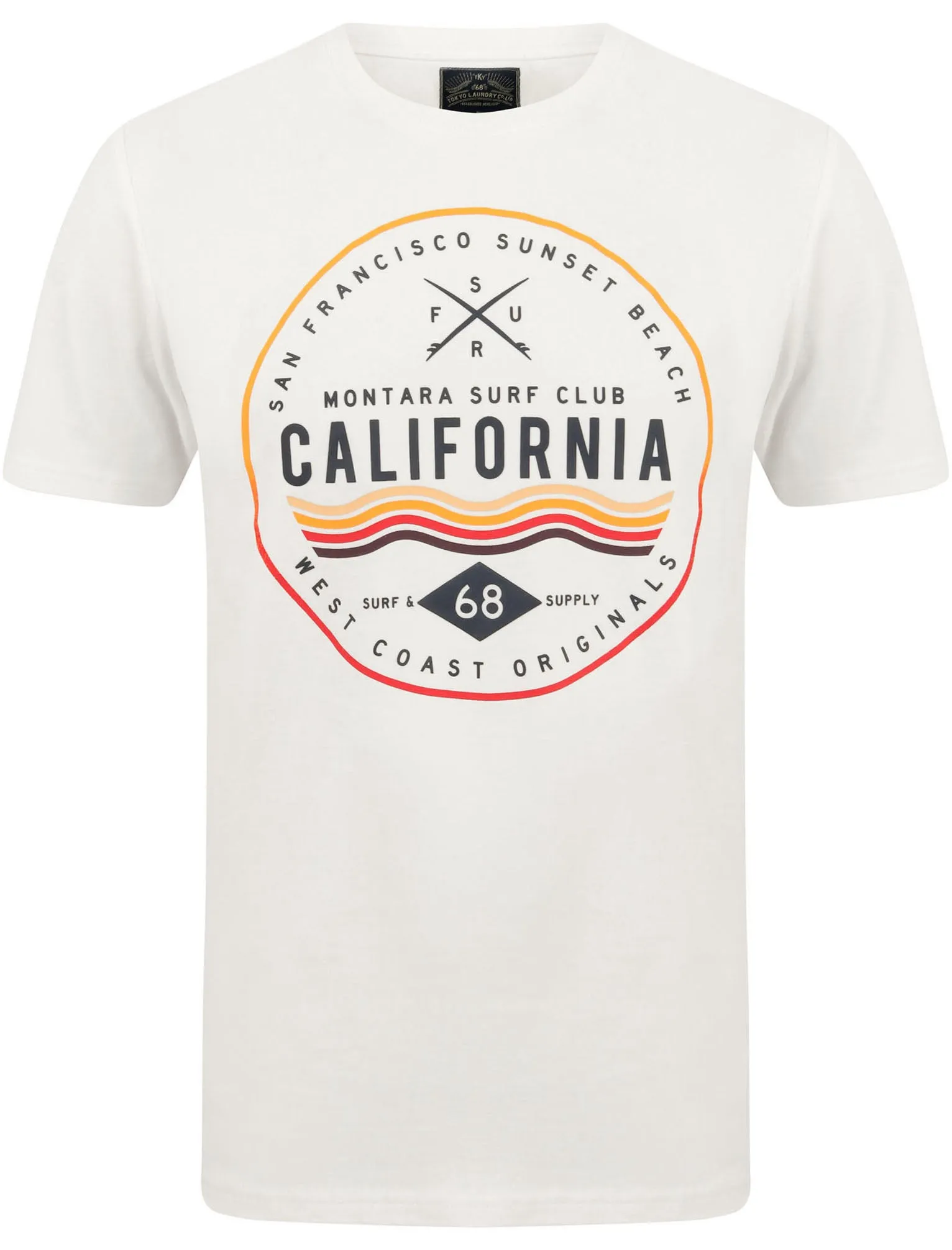 Montara Surf Motif Cotton Jersey T-Shirt In Snow White - Tokyo Laundry sold by Tokyo Laundry