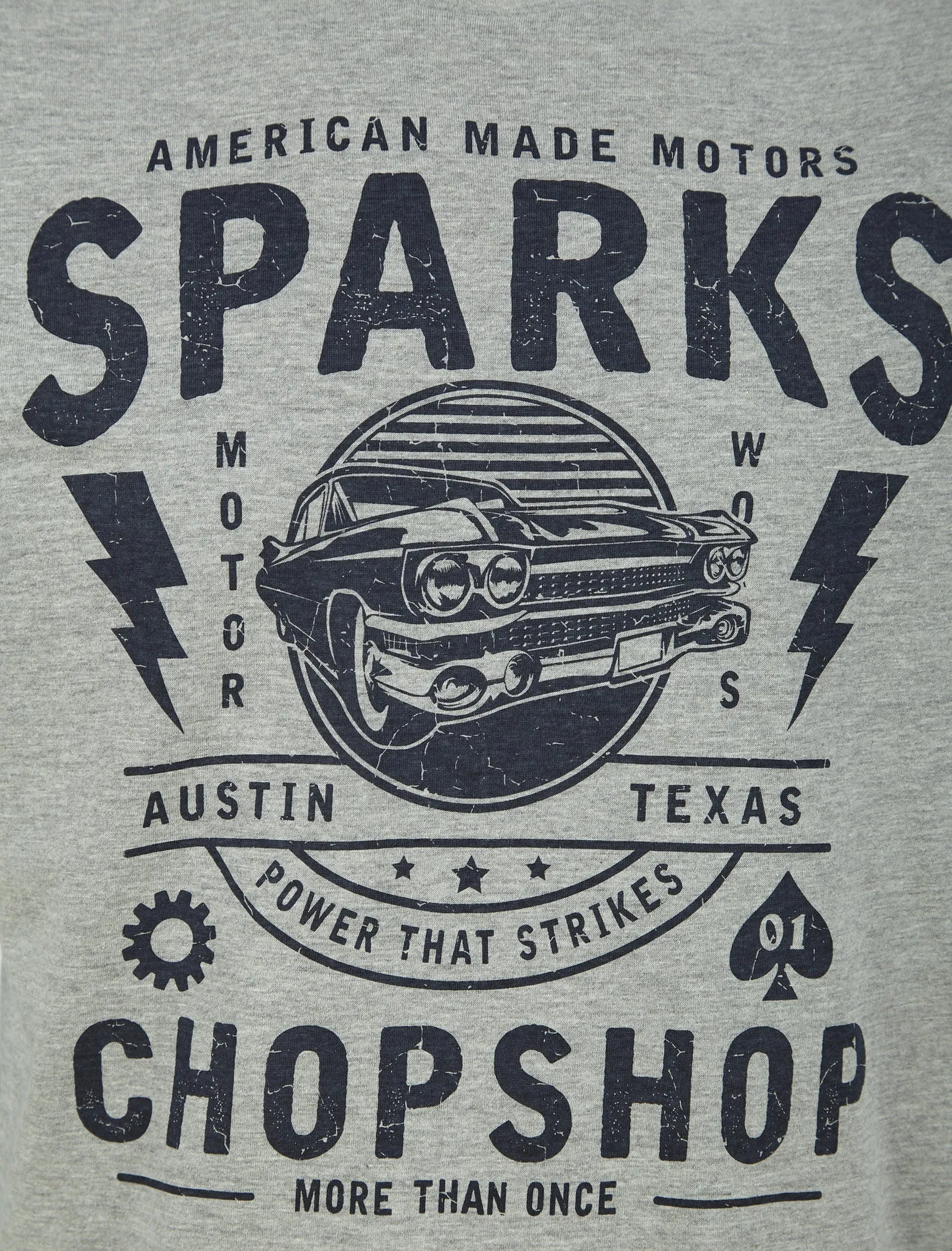 Sparks Motif Cotton Jersey T-Shirt in Light Grey Marl - South Shore sold by Tokyo Laundry product image thumbnail 3