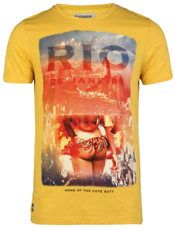 Dissident Riobum T-Shirt in Yolk Yellow sold by Tokyo Laundry