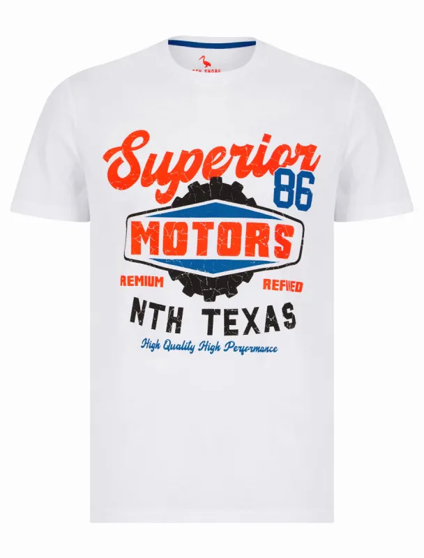 Nth Texas Motif Cotton Jersey T-Shirt in Bright White - South Shore sold by Tokyo Laundry
