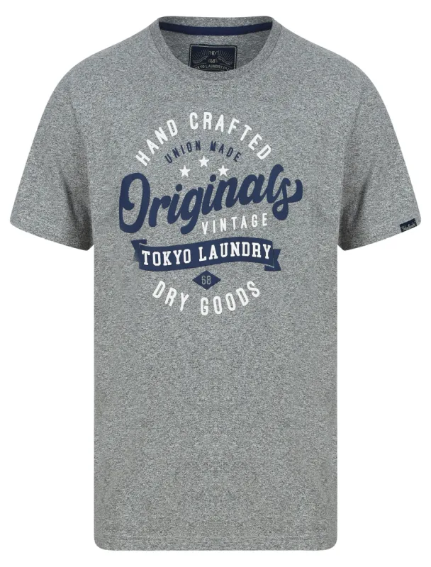 Kitch Motif Cotton Jersey Grindle T-Shirt in Light Grey - Tokyo Laundry sold by Tokyo Laundry