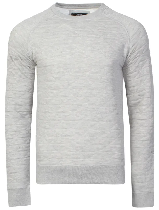 Mens Nicholas Triangle Quilt Sweatshirt in Grey Marl sold by Tokyo Laundry