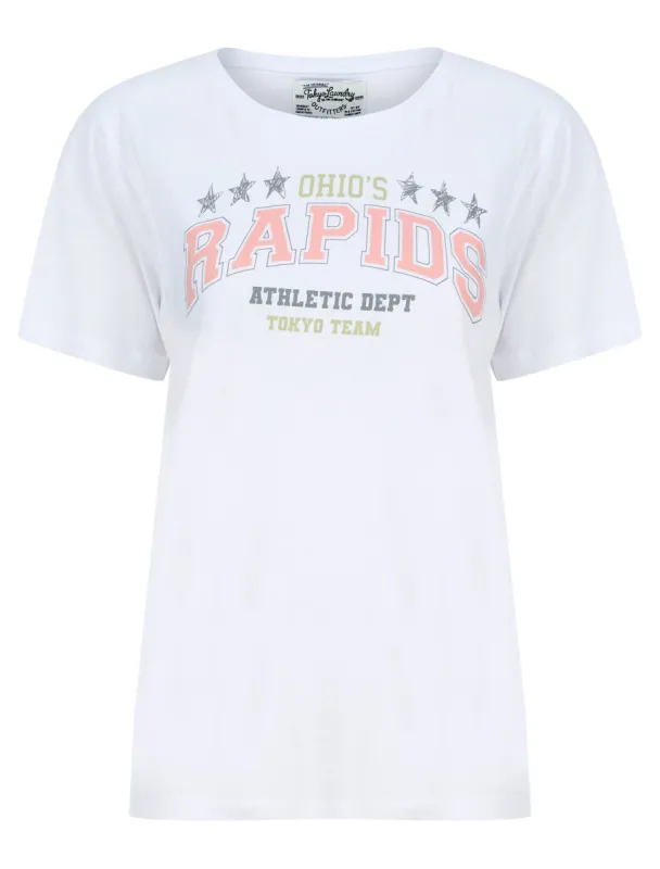 Rapids Motif Cotton Jersey T-Shirt in Optic White - Tokyo Laundry sold by Tokyo Laundry