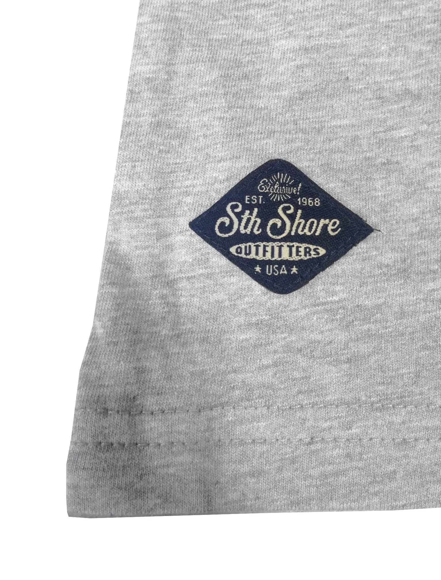 Shack Motif Cotton Crew Neck T-Shirt In Light Grey Marl - South Shore sold by Tokyo Laundry product image thumbnail 4