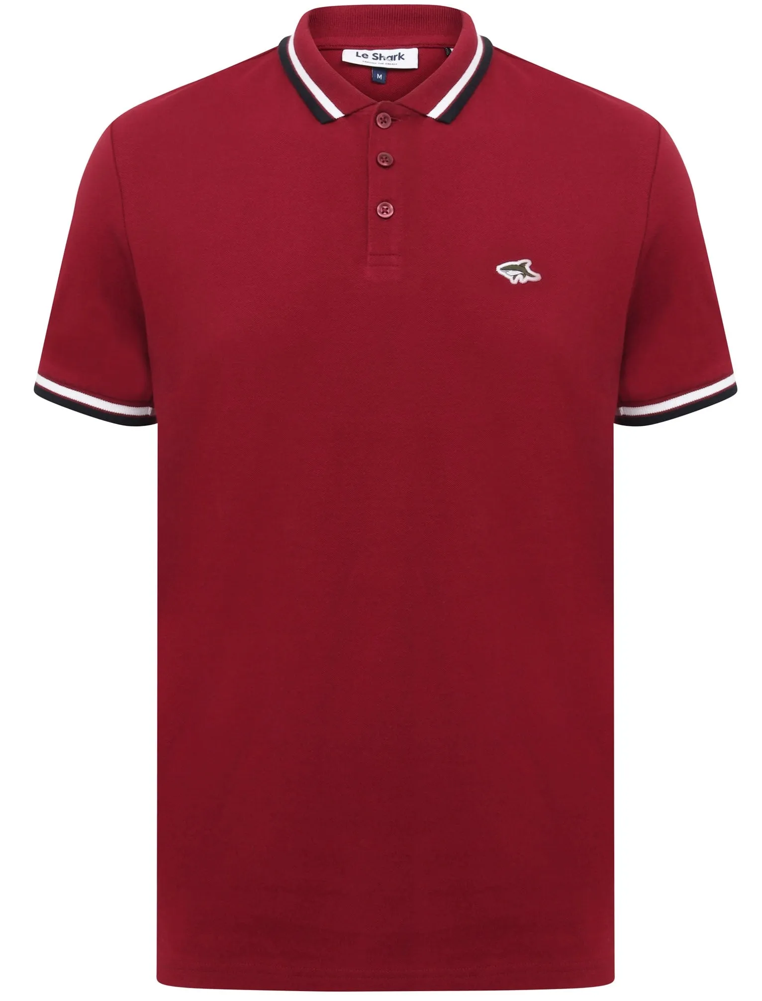 Sutton Cotton Pique Polo Shirt with Tipping In Beet Red - Le Shark sold by Tokyo Laundry