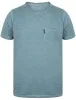 Flicker Cotton Slub Crew Neck T-Shirt With Pocket In Blue - Dissident sold by Tokyo Laundry