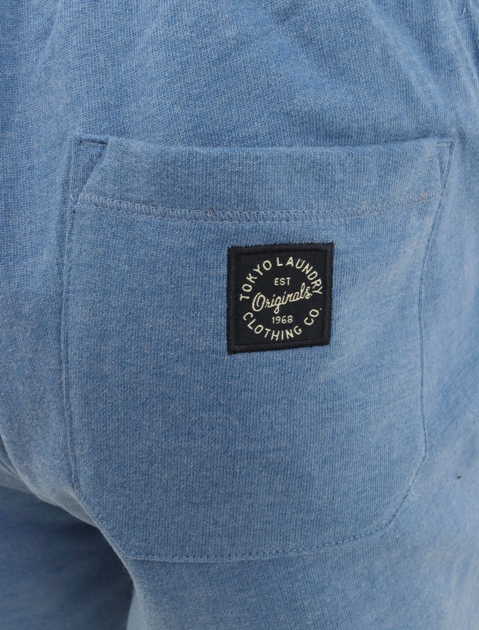 Malibu Surf Jogger Shorts with Tape Detail In Cornflower Blue Marl - Tokyo Laundry sold by Tokyo Laundry product image thumbnail 5