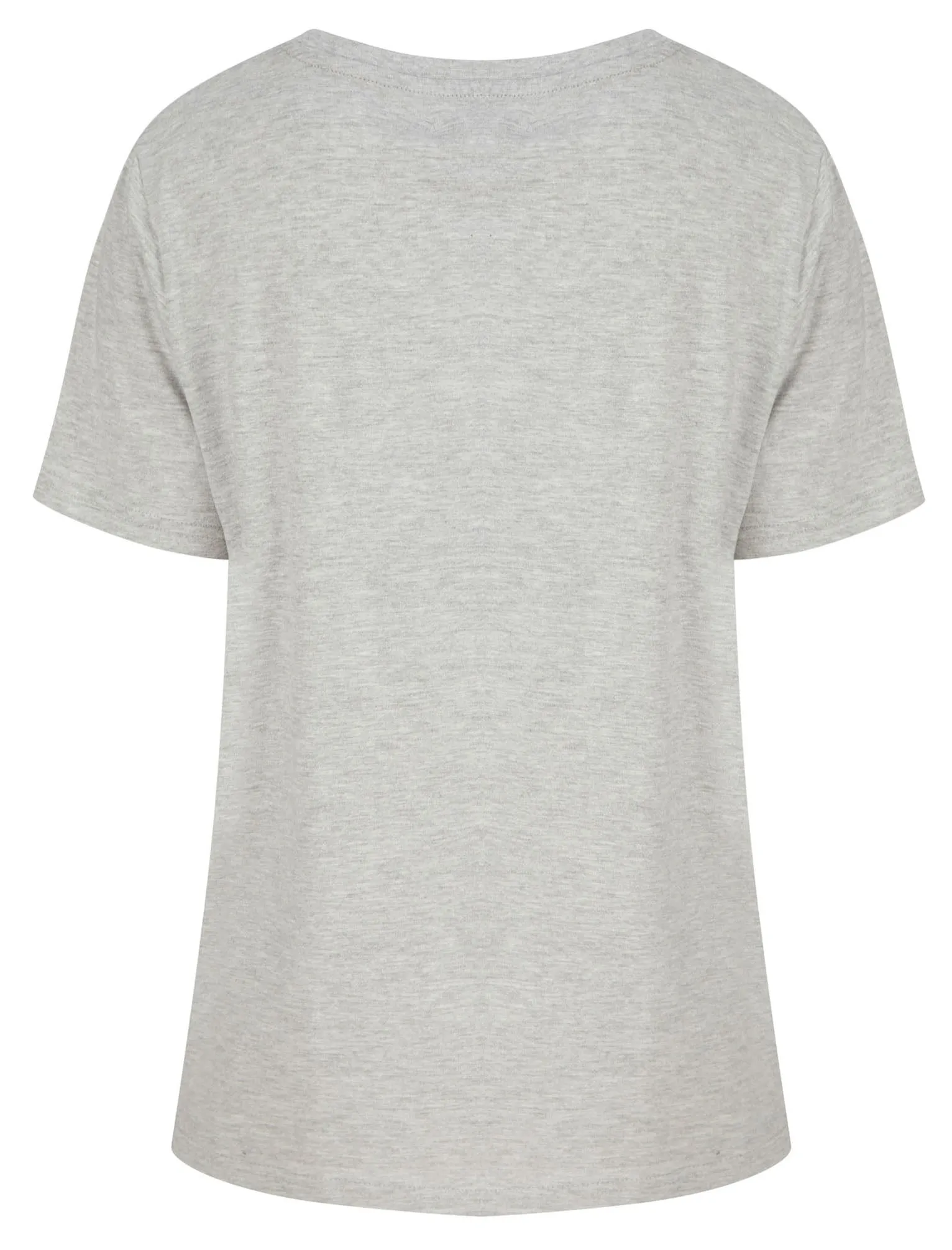 Double Dragon Motif Cotton T-Shirt with Foil Text in Light Grey Marl - Weekend Vibes sold by Tokyo Laundry product image thumbnail 2