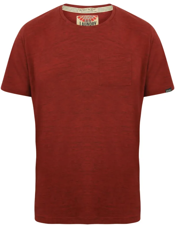 Grotto Space Dye T-Shirt with Pocket Oxblood / True Navy - Tokyo Laundry sold by Tokyo Laundry