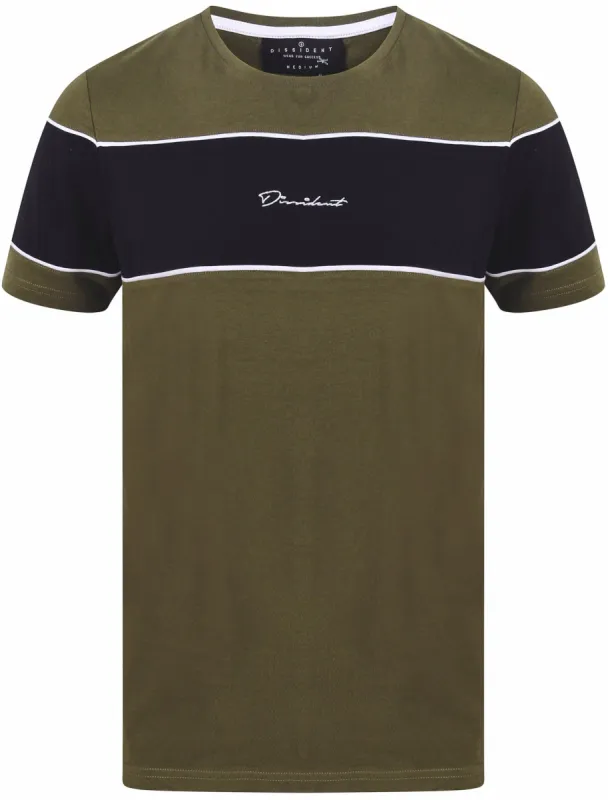 Marley Cotton Jersey T-Shirt with Contrast Panel in Grape Leaf - Dissident sold by Tokyo Laundry
