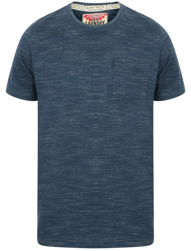 Mews Space Dye T-Shirt with Chest Pocket In Mood Indigo/ Ivory - Tokyo Laundry sold by Tokyo Laundry