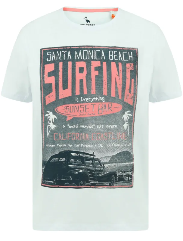 Sunset Bar Motif Cotton Jersey T-Shirt in Hint of Mint - South Shore sold by Tokyo Laundry