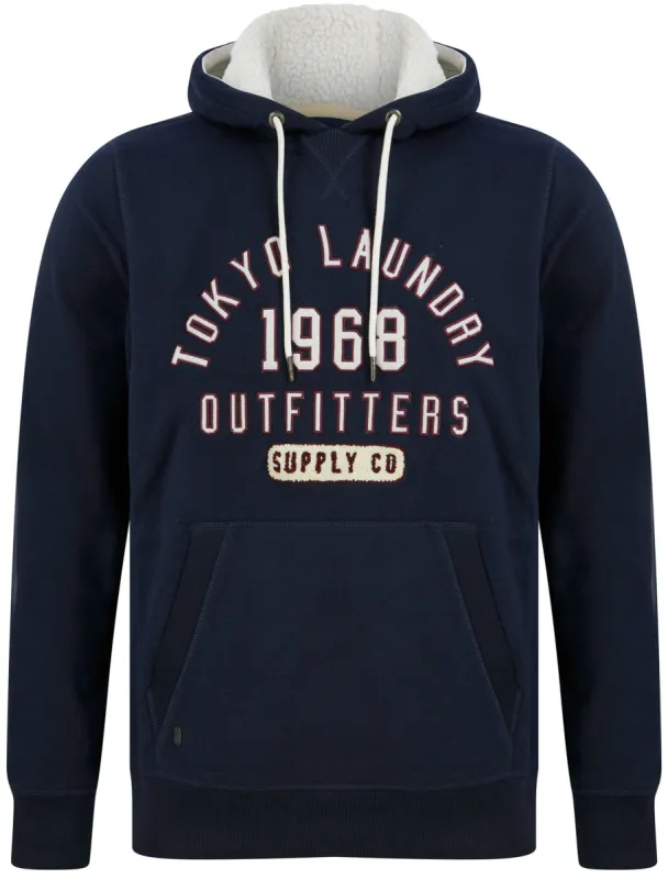 Thought Fleece Pullover Hoodie with Borg Lined Hood in Sky Captain Navy - Tokyo Laundry sold by Tokyo Laundry