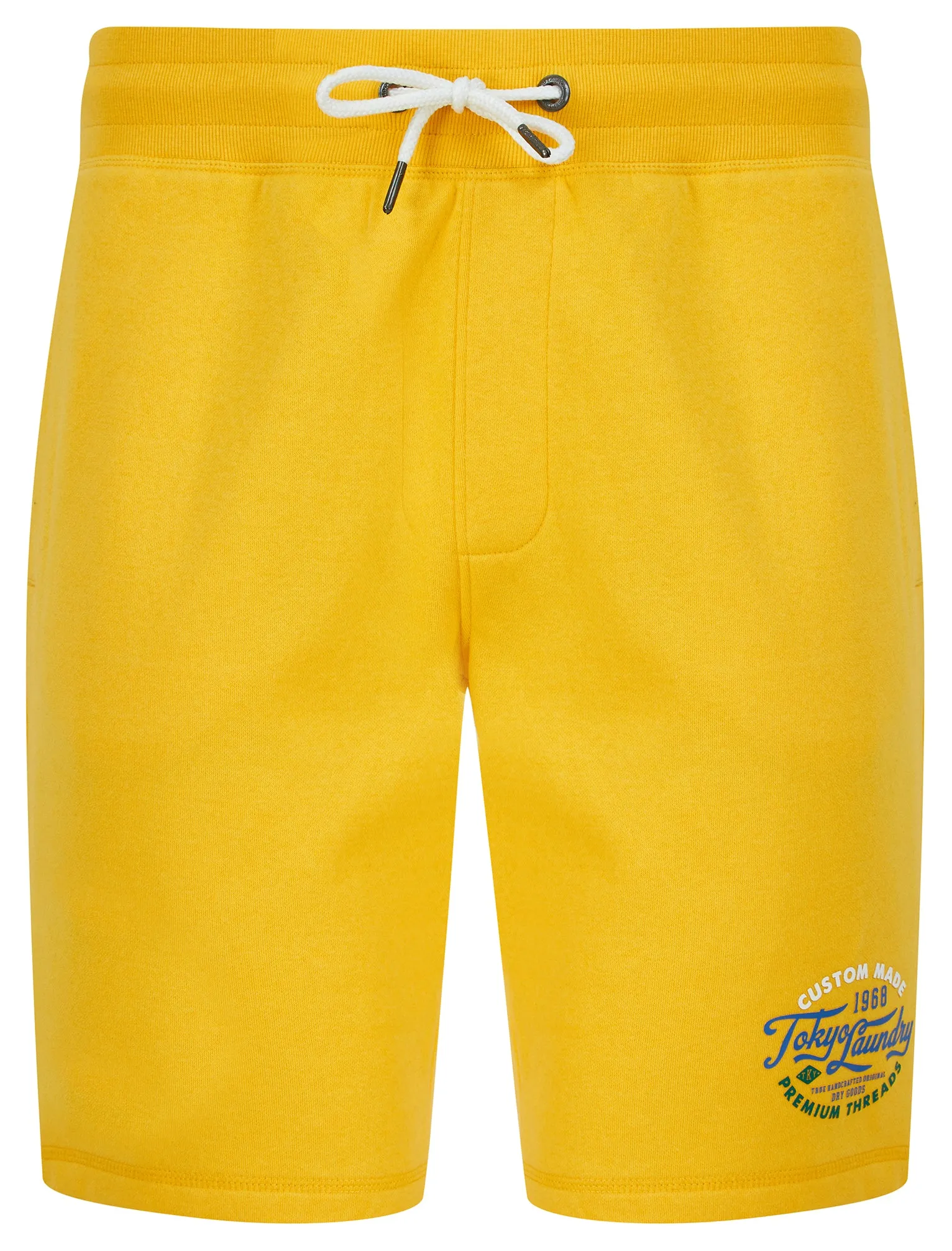 Bluesy Motif Brushback Fleece Jogger Shorts in Mimosa Yellow - Tokyo Laundry sold by Tokyo Laundry