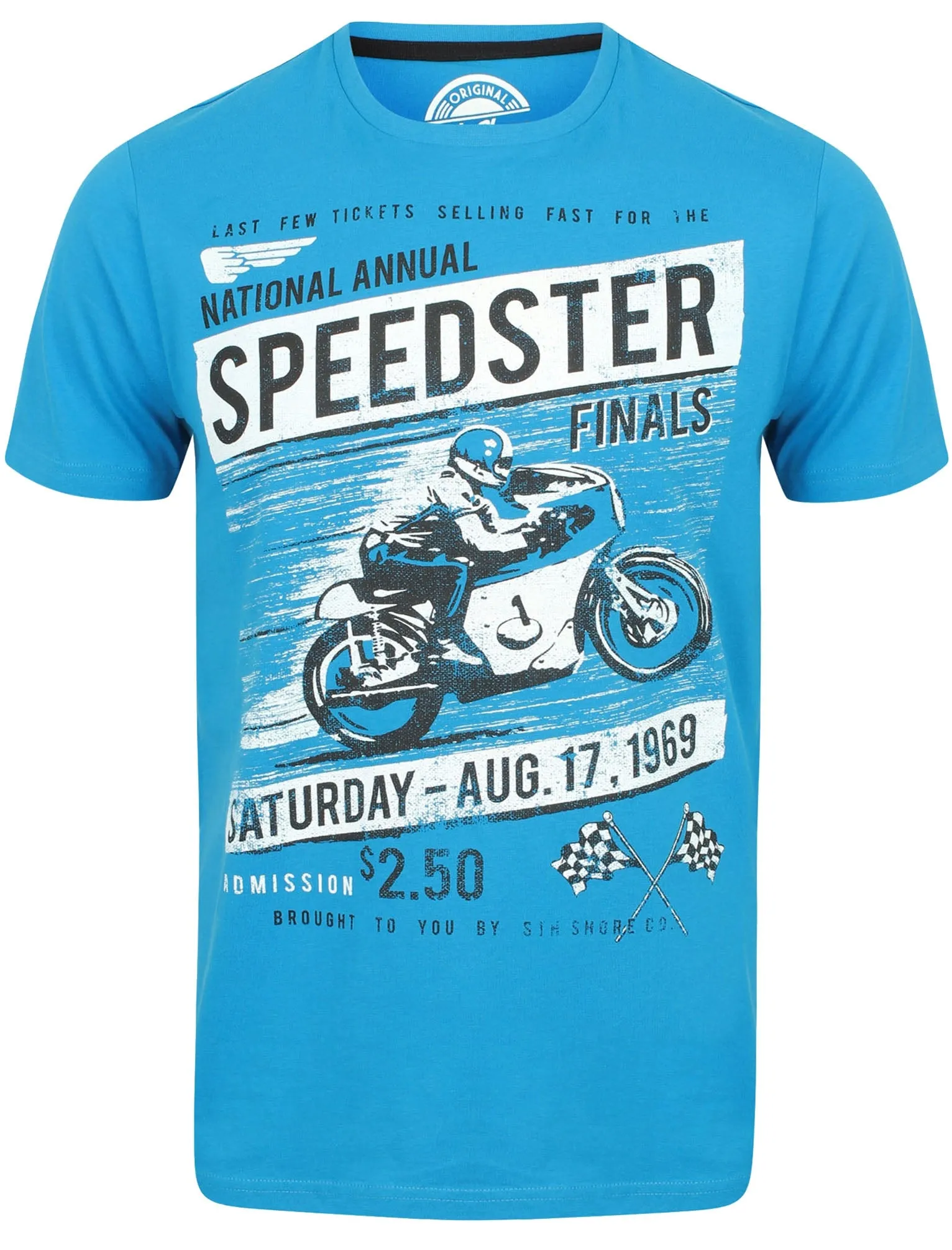 Speedster Motif Cotton T-Shirt In Swedish Blue - South Shore sold by Tokyo Laundry product image thumbnail 5