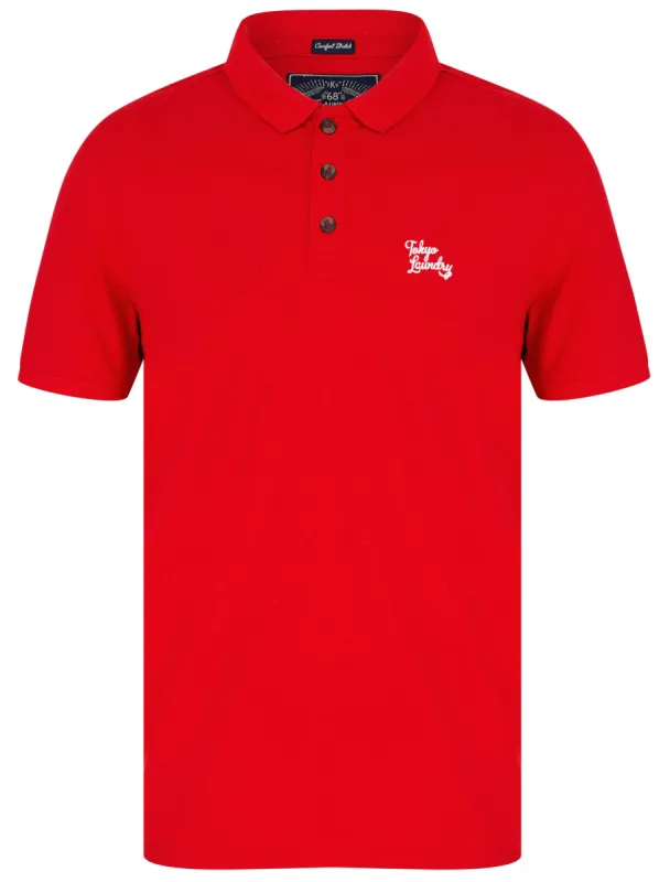 Marahau 2 Signature Cotton Pique Polo Shirt In Barados Cherry - Tokyo Laundry sold by Tokyo Laundry