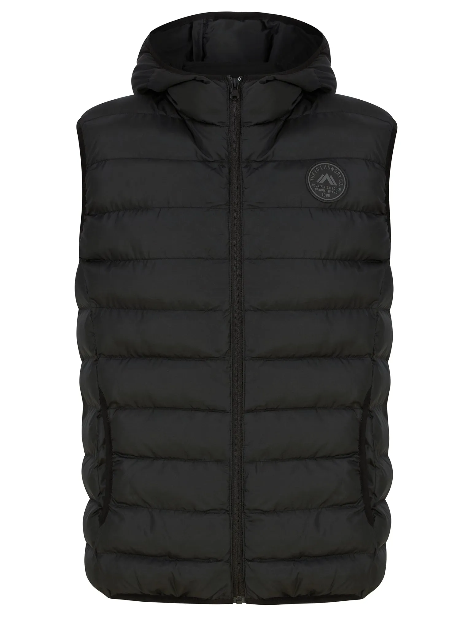 Dallon Quilted Puffer Gilet with Hood in Jet Black - Tokyo Laundry sold by Tokyo Laundry