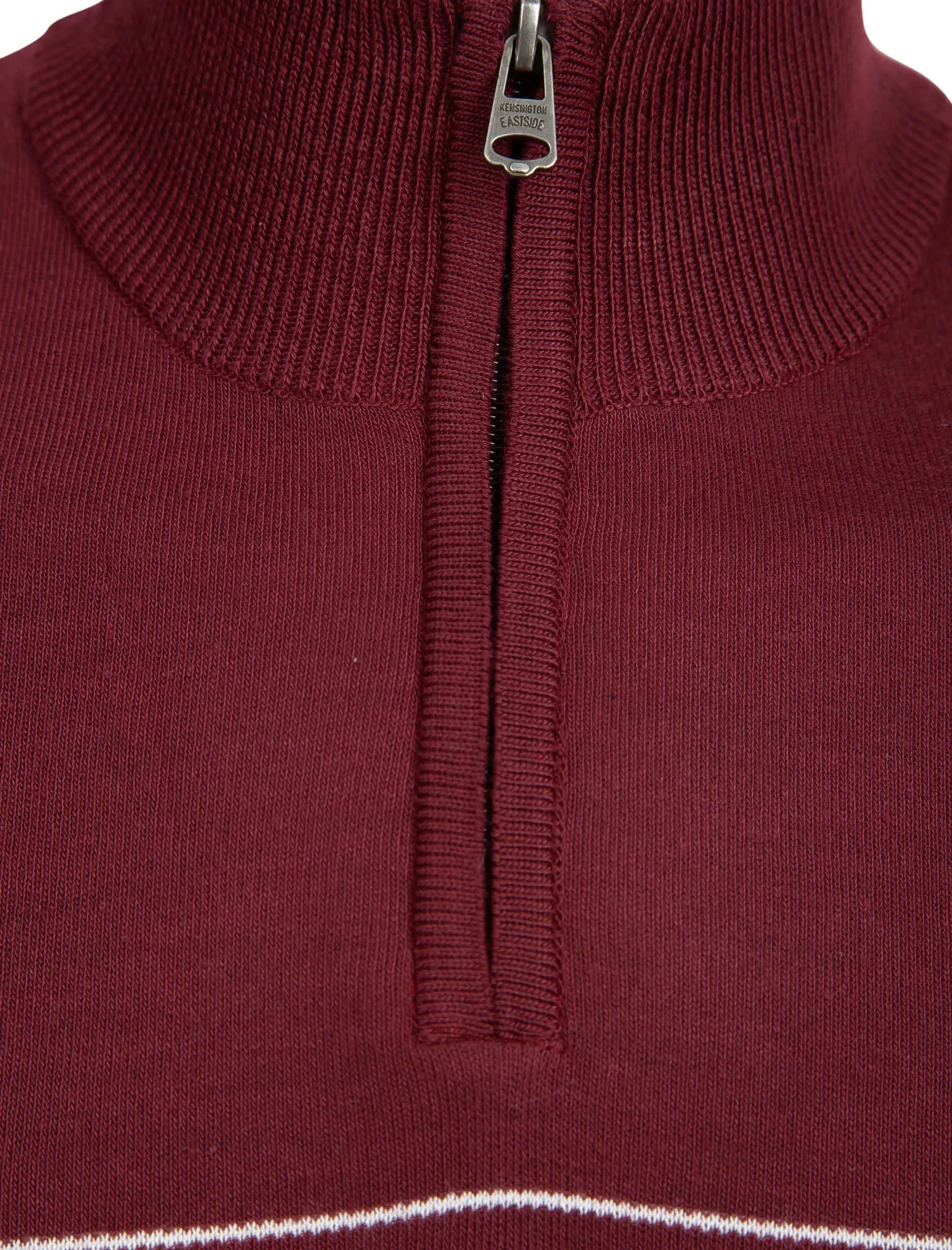 Humphrey Striped Half Zip Neck Knit Jumper in Wine - Kensington Eastside sold by Tokyo Laundry product image thumbnail 3