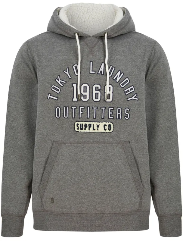 Thought Fleece Pullover Hoodie with Borg Lined Hood in Mid Grey Marl - Tokyo Laundry sold by Tokyo Laundry