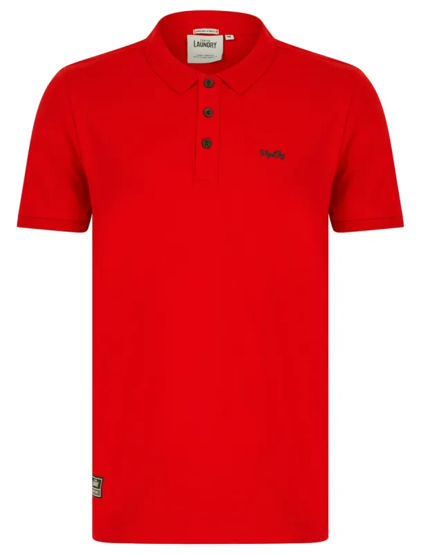 Mortimer 2 Signature Cotton Pique Polo Shirt in Barados Cherry - Tokyo Laundry made by Tokyo Laundry