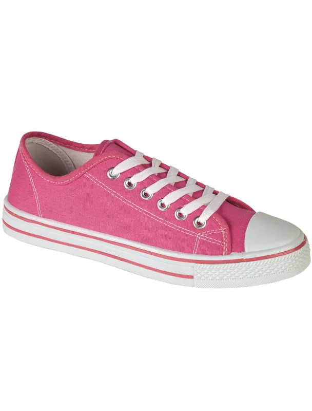 Womens Baltimore Low Top Lace Up Canvas Trainers In Pink sold by Tokyo Laundry