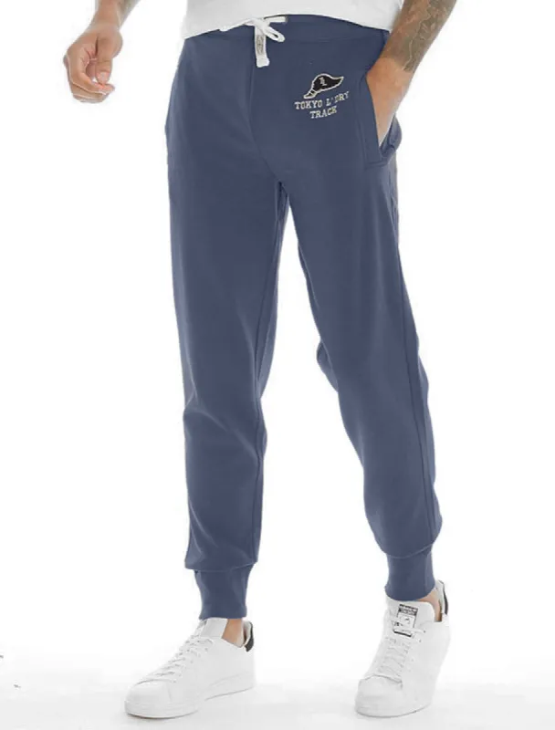 Pollow Brushback Fleece Cuffed Joggers in Vintage Indigo - Tokyo Laundry sold by Tokyo Laundry