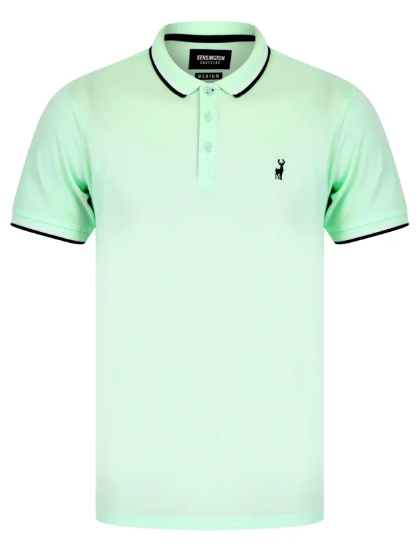 Underwood Cotton Pique Polo Shirt in Bay Green - Kensington Eastside sold by Tokyo Laundry