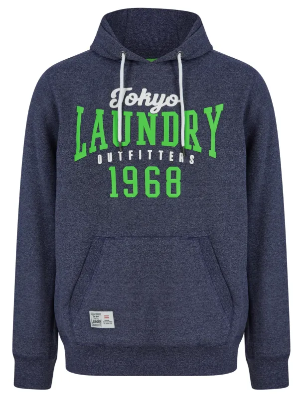 Search Motif Brushback Fleece Pullover Hoodie in Navy Grindle - Tokyo Laundry sold by Tokyo Laundry
