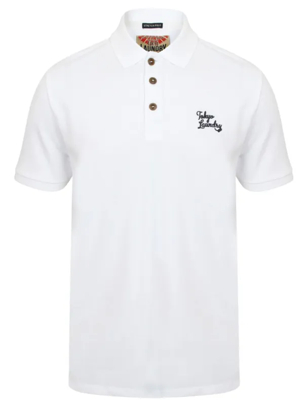 Winterfield Pique Polo Shirt in Optic White - Tokyo Laundry sold by Tokyo Laundry