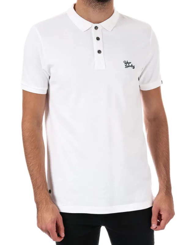 Kuusamo Cotton Pique Polo Shirt In Optic White - Tokyo Laundry sold by Tokyo Laundry