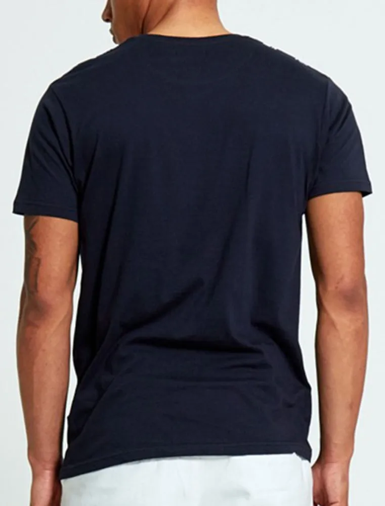 Ramirez Feather Print Panel Crew Neck T-Shirt in Navy sold by Tokyo Laundry product image thumbnail 3