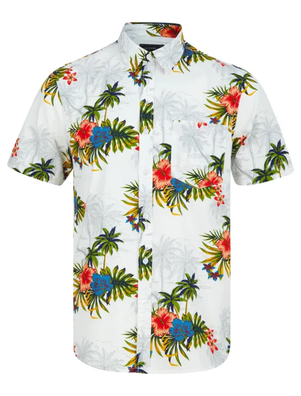 Baracoa Floral Print Short Sleeve Shirt in Bright White - Tokyo Laundry sold by Tokyo Laundry