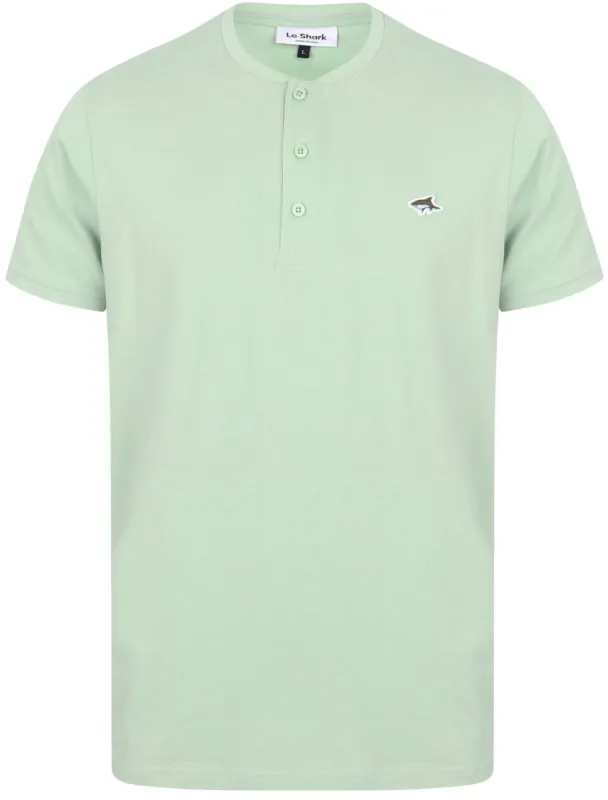 Kingshold Cotton Jersey Henley T-Shirt in Silt Green - Le Shark sold by Tokyo Laundry