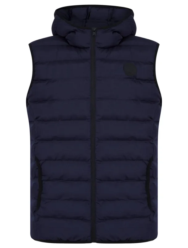 Tamaki Quilted Puffer Gilet with Hood in Sky Captain Navy - Tokyo Laundry sold by Tokyo Laundry